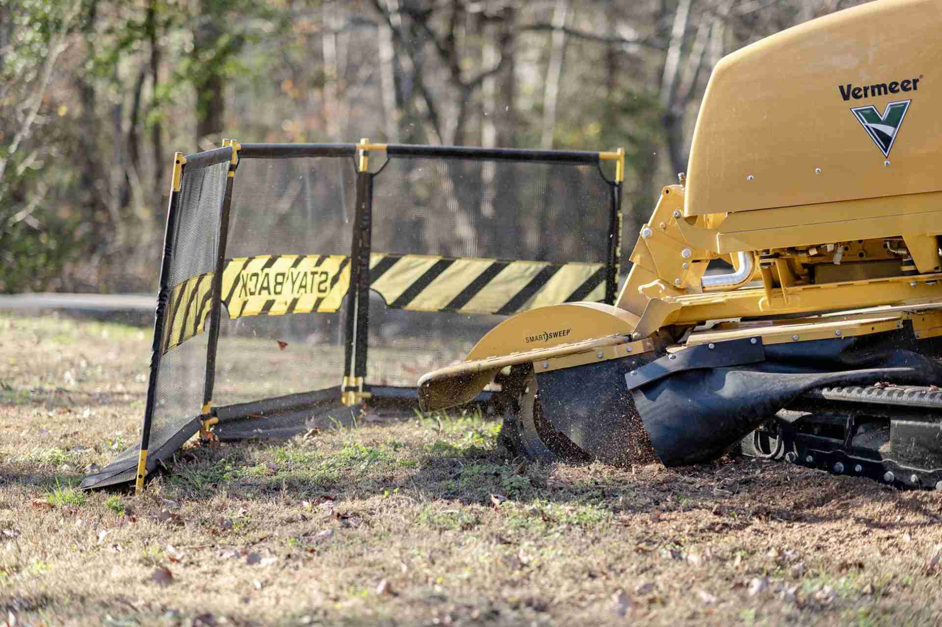 Stump grinder working on a property in Richmond